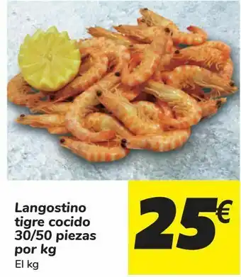 Carrefour Langostino tigre cocido 30/50 piezas oferta
