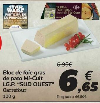 Carrefour Bloc de foie gras de pato mi-cuit i.g.p. "sud ouest" carrefour oferta