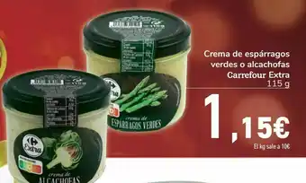 Carrefour Crema de espárragos verdes o alcachofas carrefour extra oferta
