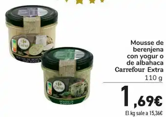 Carrefour Mousse de berenjena con yogur o albahaca carrefour extra oferta