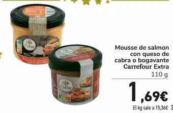 Carrefour Mousse de salmón con queso de cabra o bogavante carrefour extra oferta