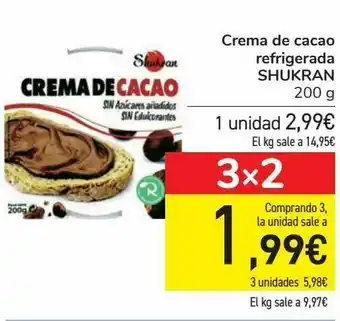 Carrefour Crema de cacao refrigerada shukran oferta