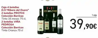 Carrefour Caja 4 botellas d.o. ''ribera del duero'' colección barricas tinto 16 meses 2 botellas viña pedrosa colección barricas oferta