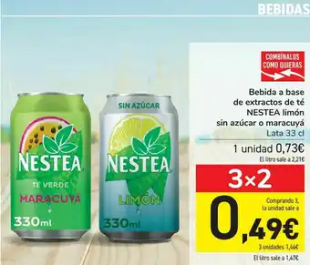 Carrefour Bebida a base de extractos de té nestea limón sin azúcar o maracuyá oferta