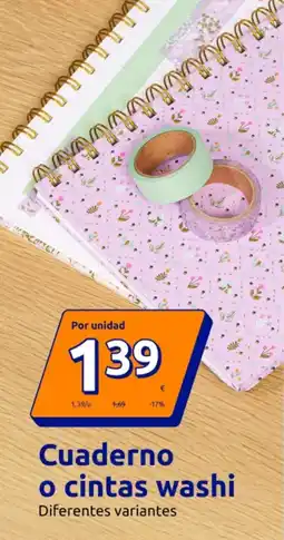 Action Cuaderno o cintas washi oferta