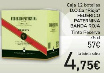 Carrefour Caja 12 botellas d.o.ca ''rioja'' federico paternina banda roja oferta