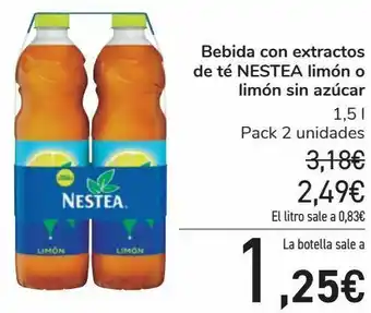 Carrefour Bebida con extractos de té nestea limón o limón sin azúcar oferta