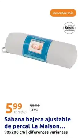 Action Sábana bajera ajustable de percal La Maison oferta