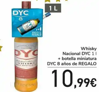 Carrefour Whisky nacional dyc + botella miniatura dyc 8 años de regalo oferta
