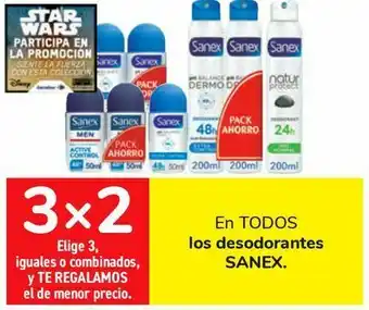Carrefour En todos los desodorantes sanex oferta