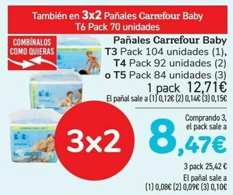 Carrefour Pañales carrefour baby t3, t4 o t5 oferta