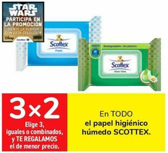 Carrefour En todo el papel higiénico húmedo scottex oferta