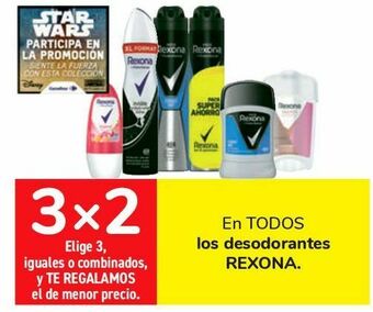 Carrefour En todos los desodorantes rexona oferta