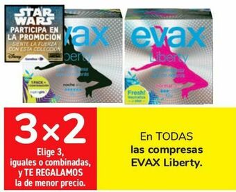 Carrefour En todas las compresas evax liberty oferta