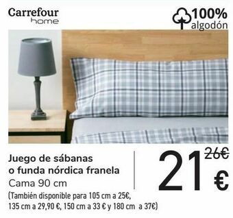 Carrefour Juego de sábanas o funda nórdica franela oferta