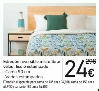 Carrefour Edredón reversible microfibra/ velour liso o estampado oferta