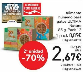 Carrefour Alimento húmedo para gatos ultima nature oferta
