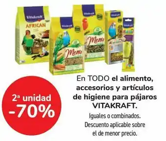 Carrefour En todo el alimento accesorios y artículos de higiene para pájaros vitakraft oferta