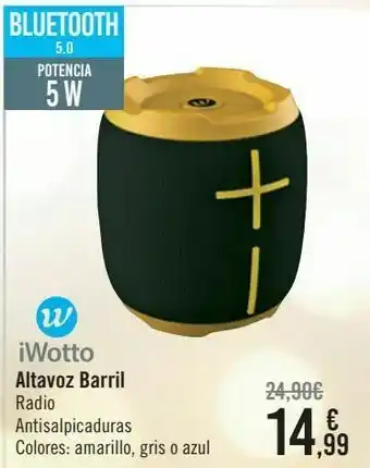 Carrefour Iwotto altavoz barril oferta