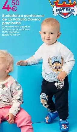 Pepco Paw patrol - sudadera o pantalones de la patrulla canina para bebé oferta