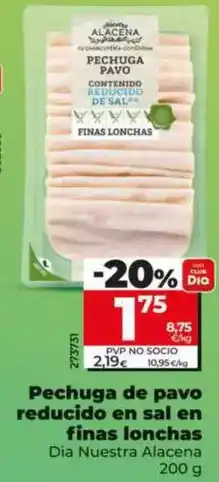 Dia Dia nuestra alacena - pechuga de pavo reducido en sal en finas lonchas oferta
