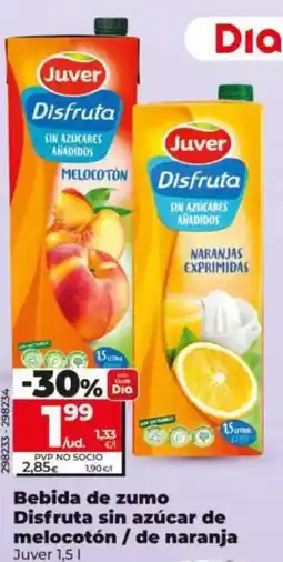 Juver - bebida de zumo disfruta sin azúcar de melocotón / de naranja