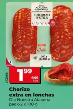 Dia Dia nuestra alacena - chorizo extra en lonchas pack-2 x 100 g oferta