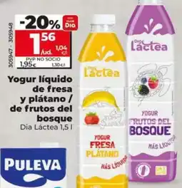Dia Dia lactea - yogur líquido de fresa y plátano 1,5 l oferta