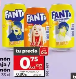 Dia Fanta - de limon / de naranja / zero de limón lata 33 cl oferta