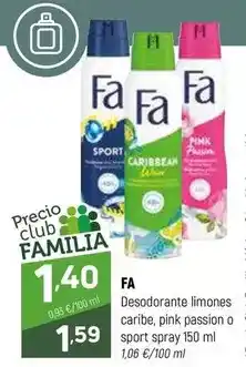 Coviran Fa - desodorante limones caribe oferta