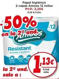 Proxi Amoos - papel higiénico 2 capas 12 rollos oferta