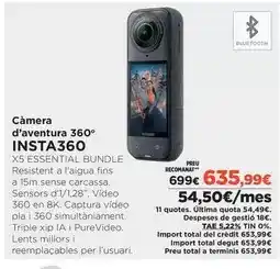 El Corte Inglés Insta360 - cámara d'avenuura 360' oferta