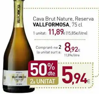 Condis Cava brut vallformosa oferta