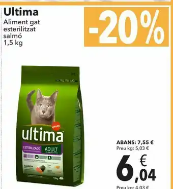 Clarel Ultima alimento gato esterilizado 1,5 kg oferta