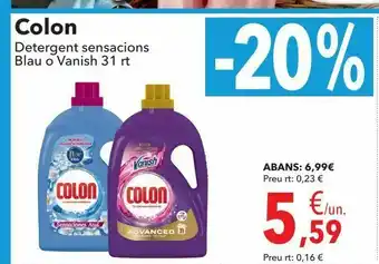 Colon detergente sensasiones azul o vanish 31 lv