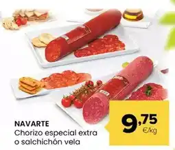 Autoservicios Familia Navarte - chorizo especial extra o salchichón vela oferta
