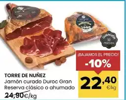 Autoservicios Familia Torre de núñez - jamón curado duroc gran reserva clasico o ahumado oferta
