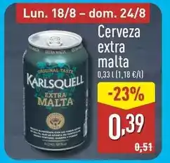 ALDI Karlsquell - cerveza extra malta oferta