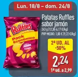 ALDI Ruffles - patatas sabor jamon oferta