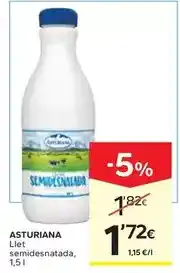Caprabo Asturiana - llet semidesnatada oferta
