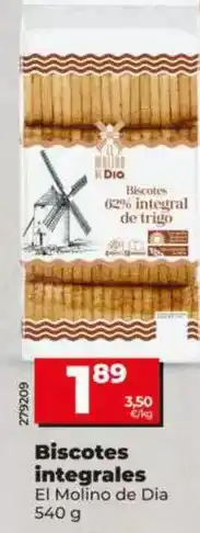Dia El molino de dia - biscotes integrales 540 g oferta