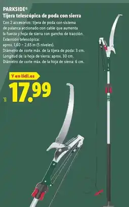 Lidl Parkside - tijera telescópica de poda con sierra oferta