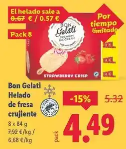 Lidl Helado de fresa crujiente oferta