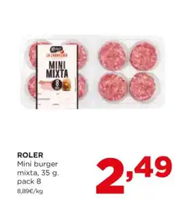 Alimerka ROLER Mini burger mixta oferta