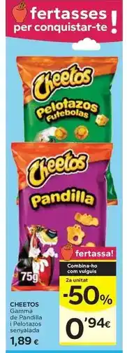 Caprabo Cheetos - gamma de pandilla i pelotazos senyalada oferta