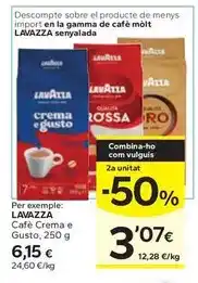 Caprabo Lavazza - cafe crema e gusto oferta