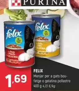 Coviran Felix - menjar per a gats bou- fetge o gelatina pollastre oferta