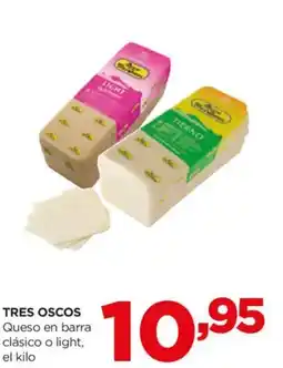 Alimerka TRES OSCOS Queso en barra clásico o light oferta