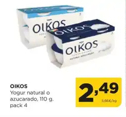 Alimerka OIKOS Yogur natural o azucarado oferta