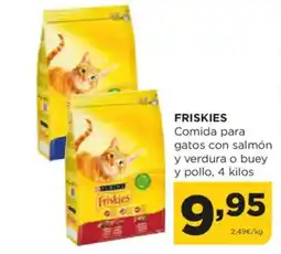 Alimerka FRISKIES Comida para gatos con salmón y verdura o buey y pollo oferta